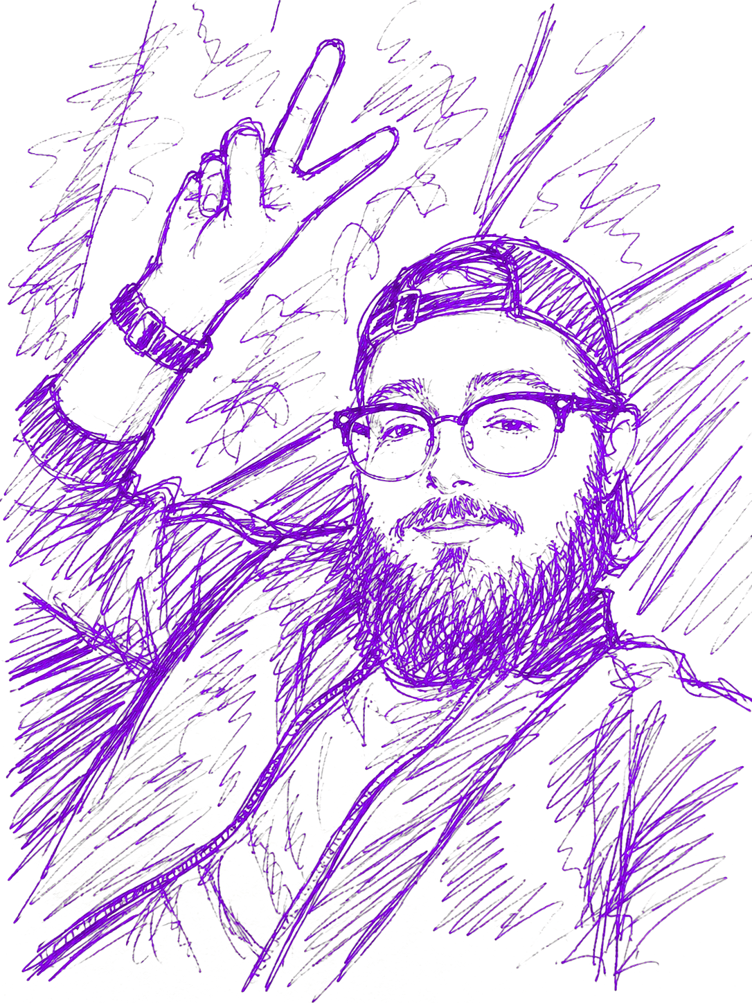 Illustrated portrait of Tyler Walker